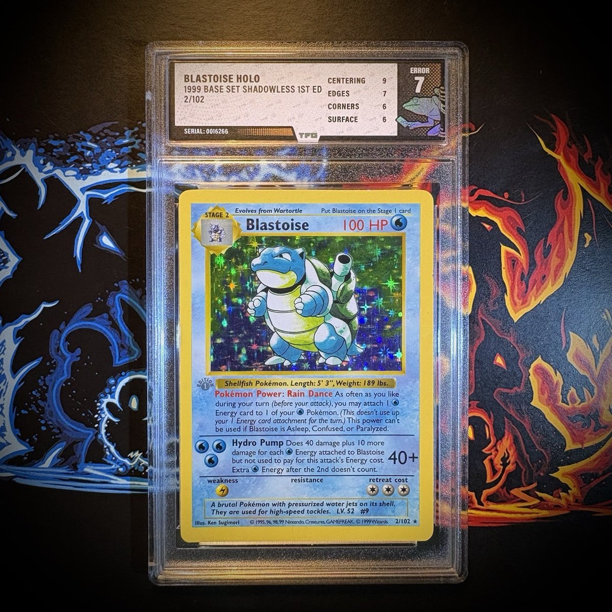Blastoise Shadowless Base Set 1st Edition Grey Stamp Error Pokemon Rare Graded – Photo 1