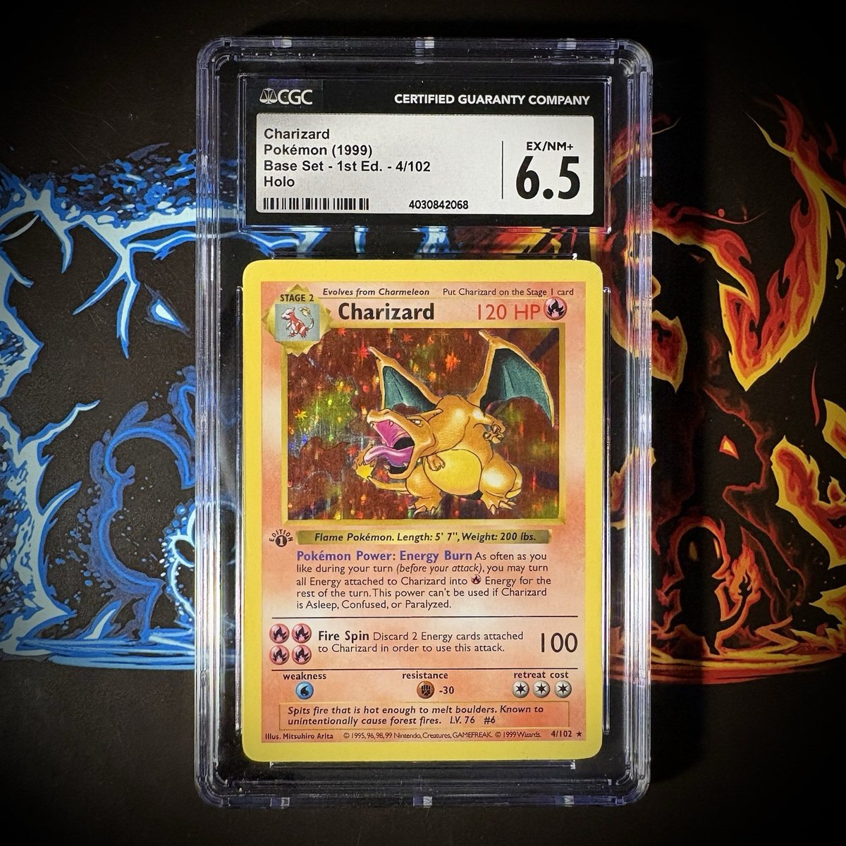 1999 Pokemon 1st Edition Base Set Charizard Holo CGC 6.5 Shadowless #4/102 – Photo 1