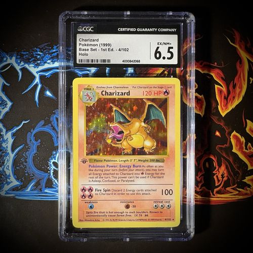 1999 Pokemon 1st Edition Base Set Charizard Holo CGC 6.5 Shadowless #4/102