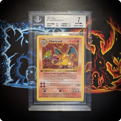 1999 Pokemon Base Set Shadowless 1st Edition Holo Charizard BGS 7 NM - NOT PSA