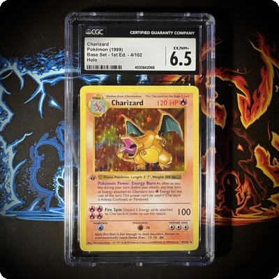 1999 Pokemon 1st Edition Base Set Charizard Holo CGC 6.5 Shadowless #4/102